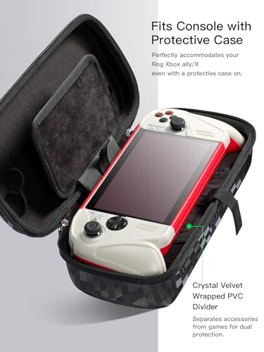 UYIYE Carrying Case for ROG Xbox Ally X/ROG Xbox Ally (2025), Hard Shell Travel Case with Charger Storage Compartment, Crystal Velvet Lining, EVA Protection, Waterproof Portable Carrying Bag, Camo - color: Camo Black