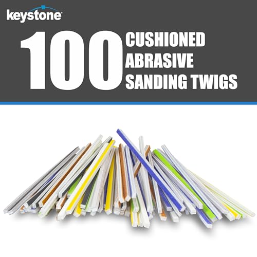 Keystone Sanding Twigs or Sticks Ideal for Woodworking Hobby Arts Crafts Models Mixed Grits and Lengths Cushioned Abrasive (121 Piece Detail Sanding Kit) - size: 121 Piece Detail Sanding Kit