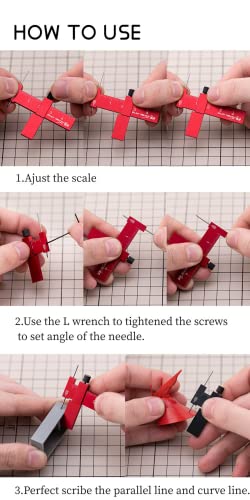 Equidistant Parallel Scriber For Figure Kit Military Miniature Scale Model Hobby Resin GK, Machinists, Technicians Or Craftsmen (Black)