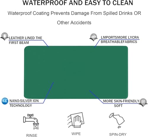 Large Gaming Mouse Pad, XXL Extended Computer Keyboard Mouse Mat with Stitched Edges, 31.5" x 15.7" Non-Slip Waterproof Rubber Base Office Big Long Mousepad for Work, Game, Office, Home, Green - color: Green
