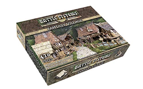 Battle Systems Fantasy Terrain Village Core Set - 28-35mm DND D&D RPG Wargames Historical/Fantasy Card Scenery - style: Village