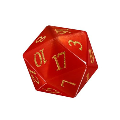 Cat's Eye Red Dice Set, 7-Piece Handcrafted Polyhedral Dice with Gold Engraving, Ideal for D&D, RPG, MTG & Tabletop Games, Gift Box Included (Cat's Eye-Red) - color: Cat's Eye-red