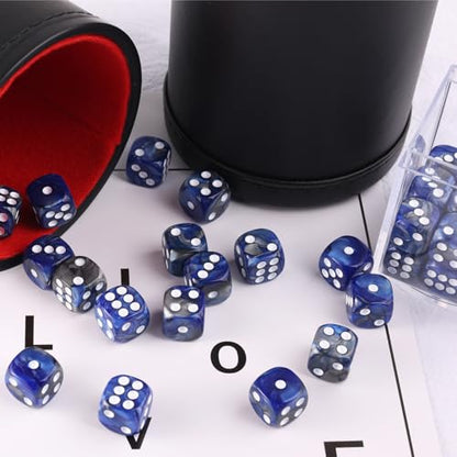 36 Pieces 12mm 6 Sided Mini Dice Set,Two Colours D6 Game Dice Set,6 Sided Standard Game Dice for Board Games Dice Games Classroom Teaching Dices Game, with Portable Gaming Box(Dark Blue&Black) - color: D6-dark Blue & Black