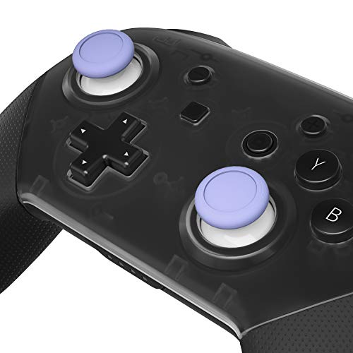 eXtremeRate Light Violet & White Dual-color Replacement 3D Joystick Thumbsticks, Analog Thumb Sticks with Cross Screwdriver for Nintendo Switch Pro Controller - color: White & Light Violet