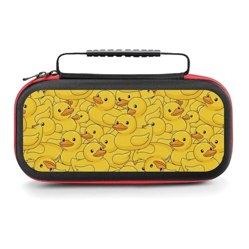 Switch Carrying Case Duck Rubber Switch Game Case with 20 Games Cartridges Hard Shell Travel Protection Storage Case for Console & Accessories