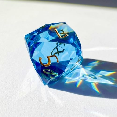 Multifaceted Resin DND Dice Set 7 PCS Polyhedral Role Playing Dice for Dungeons & Dragons, Pathfinder, RPG and Tabletop Games(RED) - color: Multifaceted -Blue