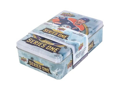 2025/26 Upper Deck Series 1 Hockey Trading Card Tin (Three Young Guns Rookie Cards Per Box)
