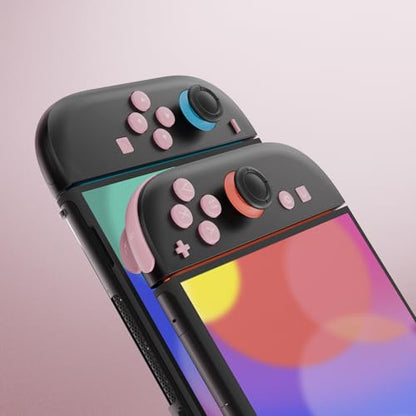 eXtremeRate DIY Replacement Full Set Buttons for Joycon 2, Custom ABXY Direction Keys Dpad + - C Home Capture Release L R ZR ZL Trigger Buttons for Nintendo Switch 2 Controller - Cherry Blossoms Pink - color: Cherry Blossoms Pink
