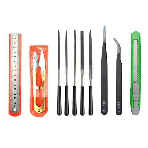 Professional 25 PCS Model Tools Kit Modeler Basic Tools Craft Set Hobby Building Tools Kit for Gundam Car Model Building Repairing and Fixing (E)