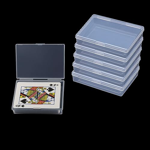 Playing Card Case 6Pcs Plastic Playing Card Box Holder Storage Organizer | NO Cards | Snap Closed | Suitable for 3.5X2.5 inch Game Gard - style: 6pcs for Poker Size