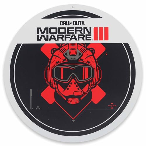 Call of Duty Modern Warfare 3 Ghost Round Metal Sign | Call of Duty Wall Decor for Man Cave or Teen Room - color: Black