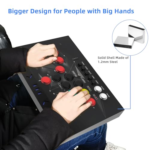 NBCP Arcade Fight Stick - Arcade fighting Joystick -Street Fighter Games Controler with Turbo for PS3, Nintendo Switch, PC Windows (7/8/10/11), Android TV Box,Raspberry Pi,NEOGEO Mini