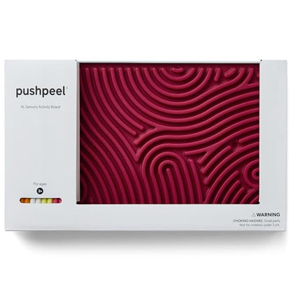 Pushpeel XL Sensory Activity Board – Expandable Silicone Fidget Toy for Stress, Anxiety, ADHD & Autism – Modular, Silent, No Mess - Berry - color: Berry