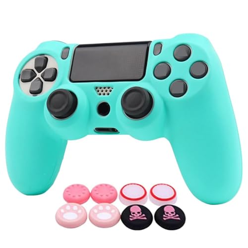 RALAN Pink Controller Skins Compatible with PlayStation 4 Controller, Silicone Controller Cover Skin Protector - color: Blue