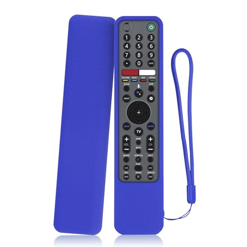 Protective Silicone Case for Sony RMF-TX600U RMF-TX500U Remote Control | Remote Cover for Sony MF-TX500E RMF-TX600E Smart TV Remote Sleeve Skin Waterproof, Anti-slip (Blue) - color: Blue