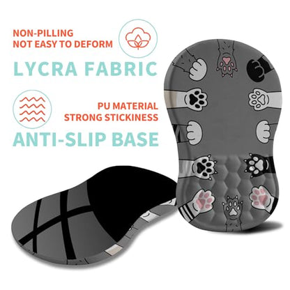 Ergonomic Mouse Pad Wrist Support with Memory Foam Massage Bulge, Carpal Tunnel Pain Relief Mousepad Wrist Rest for Mouse(12x8 inch, Paw) - color: Kg017-paw