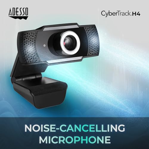 CyberTrack H4 Webcam 1080P HD USB, Black | Built-in Microphone, Zoom Certified