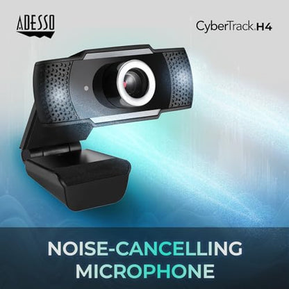 CyberTrack H4 Webcam 1080P HD USB, Black | Built-in Microphone, Zoom Certified
