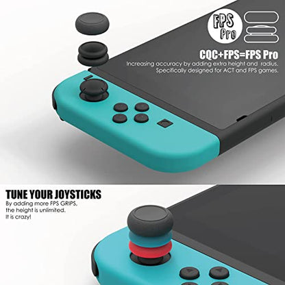 Skull & Co. Skin, CQC and FPS Thumb Grip Set Joystick Cap Analog Stick Cap for Nintendo Switch Joy-Con Controller - Dark Red, 3 Pairs(6pcs)