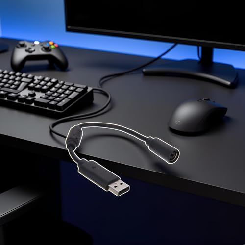 Black USB Breakaway PC Extension Cable Cord Converter Adapter for Xbox 360 Wired Controller Gamepad, Accessories Cables and Adapters