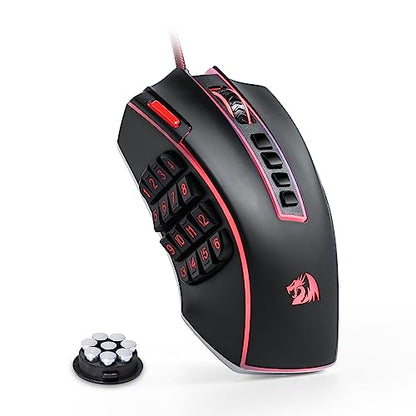 Redragon M990 Wired RGB MMO Gaming Mouse 32000 DPI Remapping Keys | Stable Lag-Free Connection, Redefine Keybinding Macro, Vibing Backlight, Ergonomic Grip Body Comfort - color: Black, style: Wired M990