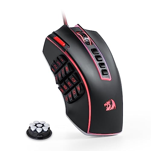 Redragon M990 Wired RGB MMO Gaming Mouse 32000 DPI Remapping Keys | Stable Lag-Free Connection, Redefine Keybinding Macro, Vibing Backlight, Ergonomic Grip Body Comfort - color: Black, style: Wired M990
