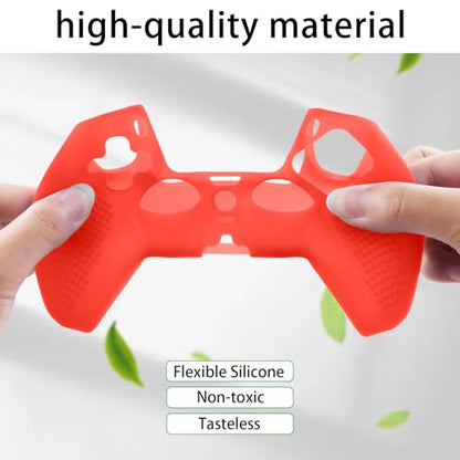 Baval Silicone Cover for Playstation 5 PS5 DualSense Wireless Controller | Scratch-resistant, Easy install, Silicone Construction, Portable Carrying Silicone Cover, Red Silicone Cover - color: Red Silicone Cover