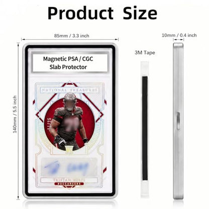 PSA Slab Case with 9-Point Secure Lock, Aluminum Alloy Graded Card Case, Magnetic UV Protection Slab Protector Fits 35PT PSA, CGC, CSG Cards, Professional Display Frame for Sports Cards (silver) - color: silver