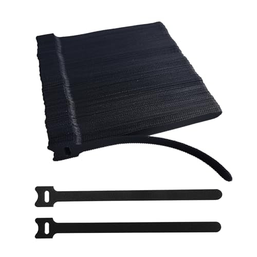 200 PCS 8 Inches Black Reusable Cable Ties, Adjustable Cord Straps, Cable Organizer, Cord Wrap and Hook Loop Cords Management,Adjustable Cord Ties for Organizing Home,Office,Garden,Data Centers - size: 8inches-200PCS