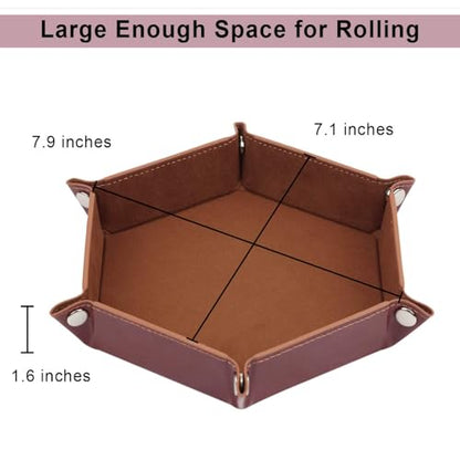 K.T. Fancy Dice Tray 8 Pieces Folding D&D Dice Tray Dice Holder Storage Box for Dice Rolling Tray PU Leather and Velvet. - style: 8 PCS