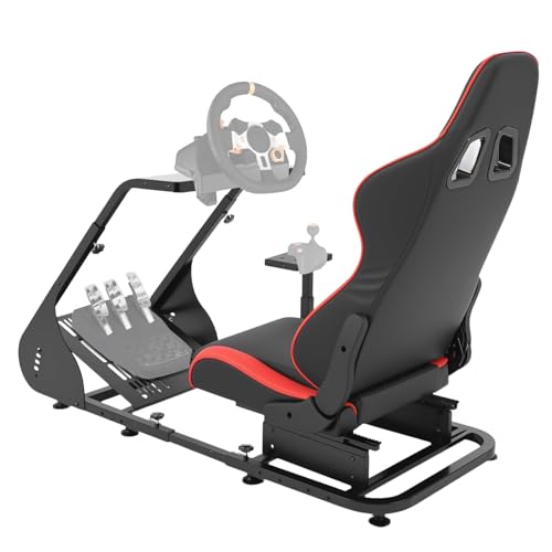Foldable Sim Racing Rig | Heavy-Duty Carbon Steel Racing Wheel Frame Fits Logitech & All Top Gaming Steering Wheel Brands - size: 51x28.6x40.6 Inch