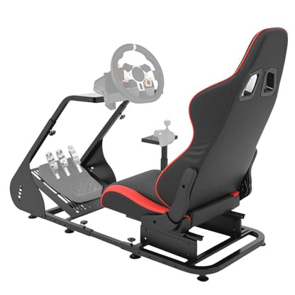 Foldable Sim Racing Rig | Heavy-Duty Carbon Steel Racing Wheel Frame Fits Logitech & All Top Gaming Steering Wheel Brands - size: 51x28.6x40.6 Inch