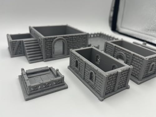 Middle-Ages Buildings Terrain Scenery for 18mm and 28mm Miniature Tabletop Wargames, 3D Printed and Paintable (28mm Scale)