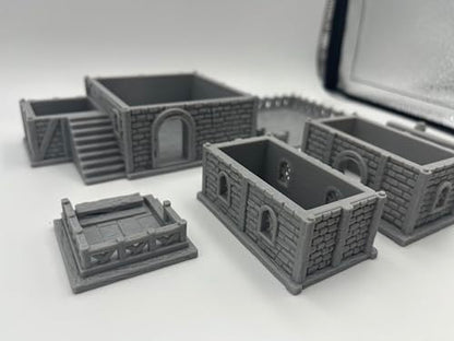 Middle-Ages Buildings Terrain Scenery for 18mm and 28mm Miniature Tabletop Wargames, 3D Printed and Paintable (28mm Scale)