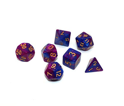 7Pcs Blue Purple DND Dice Set RPG Polyhedral Dice for Dungeon and Dragons MTG D&D D20 D12 D10 D8 D6 D4 - color: Blue & Purple Dice