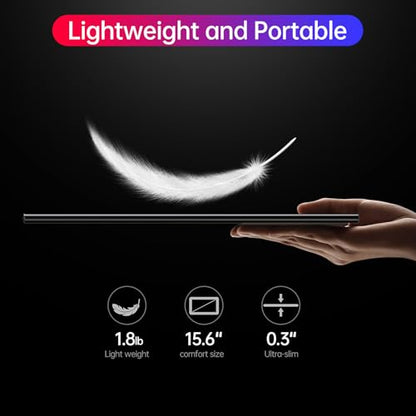 Anyuse 4K Portable Monitor 15.6" 3840x2160 UHD USB-C HDMI Laptop Monitor, 100% RGB IPS Computer Gaming Display HDR Travel Monitor w/Speakers & Smart Cover for Laptop Xbox PS5 Switch PC Phone - size: 15.6"4K