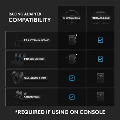 Logitech G Racing Adapter Xbox Series X|S Xbox One Playstation 4 5 | Mix and match gear, on-the-fly brake pressure dial, includes USB-A and 60 cm serial cables, Logitech G HUB support