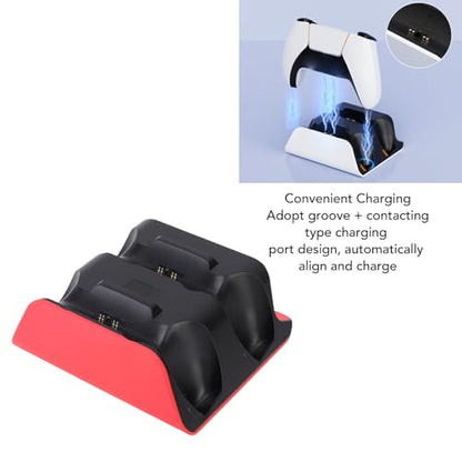 Tangxi PS 5 Controller Charger Station for Dual Wireless Controllers Simultaneous Charging, Compatible with PS 5 Pro, Slim, Dualsensess, Edge Controller (Red) - color: Red