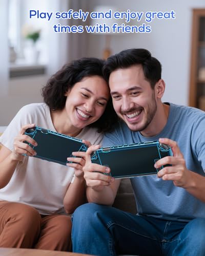 FYOUNG Protective Case for Nintendo Switch 2, Slim Hard Shell Accessories | Switch 2 Cute Case, Scratch&Shock Protection Cover with Screen Protector, 8 Thumb Grip (Translucent Blue, Switch 2 7.9inch) - color: Translucent Blue