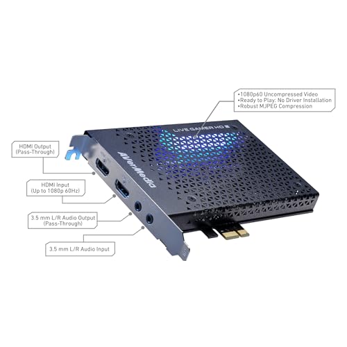 AVerMedia Live Gamer HD 2-PCIe Internal Game Capture Card, Record and Stream in 1080p 60 with Multi-Card Support, Low-Latency Pass-Through on Xbox series x/s, PS5, Nintendo Switch, Windows 10 (GC570)
