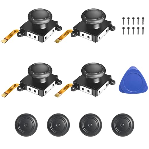 Joycon Joystick Replacement 4 Pack, Switch Joysticks Replacement for Nintendo Switch, Switch Lite & OLED with Thumb Grips, Screws & Spudger by BGYTWEYTD