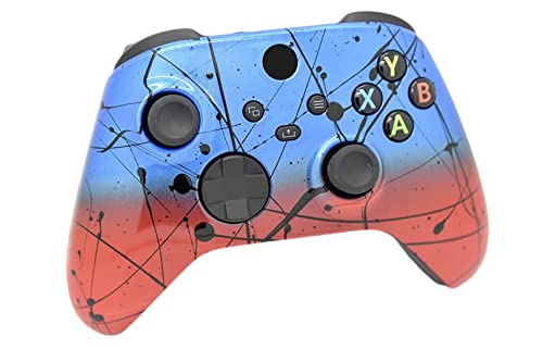 Hand Airbrushed Fade Custom Controller Compatible with Xbox Series X/S & Xbox One (Series X/S Blue & Red Fade) - color: Series X/S Blue & Red Fade