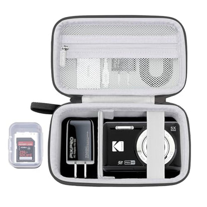 Krypthos Digital Camera Case for Kodak Pixpro FZ55 with SD Storage (Black) | Compatible with Kodak Pixpro FZ45, Canon G7X Mark III，CAMKORY DC403, Travel Small Cameras, Protective, Durable, Easy to Carry - color: Black