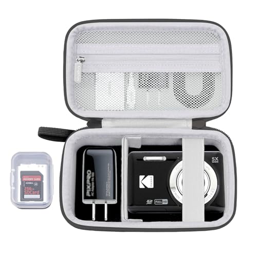 Krypthos Digital Camera Case for Kodak Pixpro FZ55 with SD Storage (Black) | Compatible with Kodak Pixpro FZ45, Canon G7X Mark III，CAMKORY DC403, Travel Small Cameras, Protective, Durable, Easy to Carry - color: Black