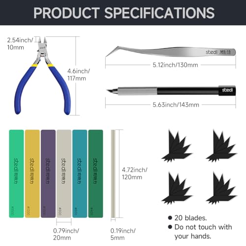 stedi Model Tools Kit for Beginners 14 PCS, Modeler Professional Basic Tools Craft Set Hobby Making Tools for Gundam, Miniature Military Model, 3D Resin Parts - style: Model Tool Basic Kit