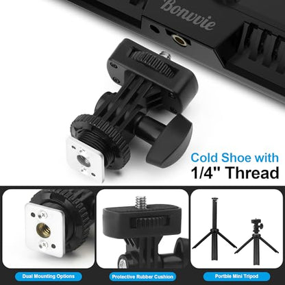 15W Rechargeable LED Video Light Kit, 9” Camera Light with 5000mAh Li-ion Battery, 3000-6500K CRI 97+ Bi-Color Soft Photo Lighting for Studio & Outdoor Photography Vlog Zoom Calls Live Stream