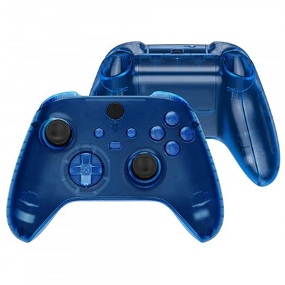 MODDEDZONE Custom Wireless UNMODDED Controller for Xbox One S/X and PC with Exclusive and Unique Designs - The Perfect Gaming Gift for Enthusiasts, Expertly Crafted in the USA - Clear Blue Full - color: Clear Blue Full