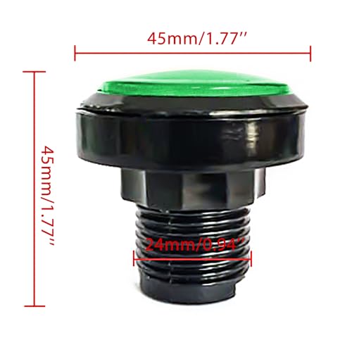 푸시 버튼 마이크로 스위치 46mm 원형 DC 12V LED 조명 아케이드 비디오 게임용 2개 그린 - color: 초록색.