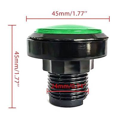 푸시 버튼 마이크로 스위치 46mm 원형 DC 12V LED 조명 아케이드 비디오 게임용 2개 그린 - color: 초록색.