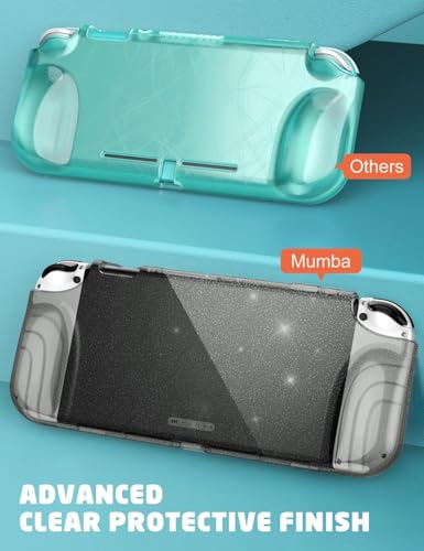 Mumba Case for Nintendo Switch OLED 2021, [Thunderbolt Series] Protective Clear Cover with TPU Grip Compatible with Nintendo New Switch OLED 7 Inch Console and Joy-Con Controller (Shadow) - color: Shadow